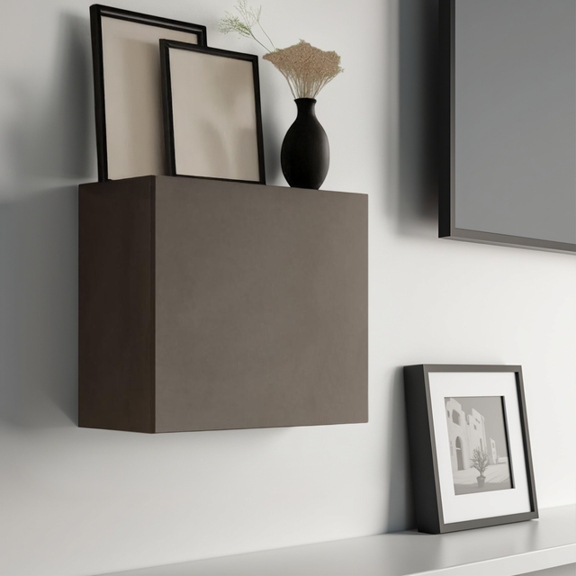 Combo 55cm Floating Wall Cube With Door - Black Lava COM-81-06 - FurniComp