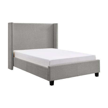 Lawson Grey Cord Fabric Bed Frame - FurniComp