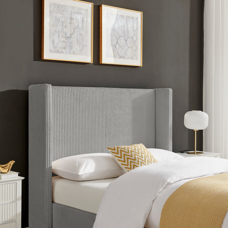 Lawson Grey Cord Fabric Bed Frame - FurniComp