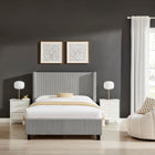 Lawson Grey Cord Fabric Bed Frame - FurniComp