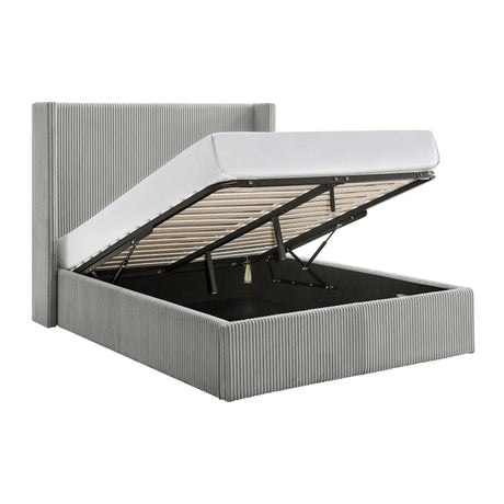 Lawson Grey Cord Fabric Storage Bed Frame - FurniComp