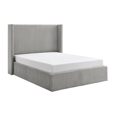 Lawson Grey Cord Fabric Storage Bed Frame - FurniComp