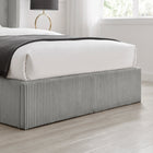 Lawson Grey Cord Fabric Storage Bed Frame - FurniComp