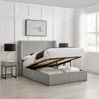 Lawson Grey Cord Fabric Storage Bed Frame - FurniComp