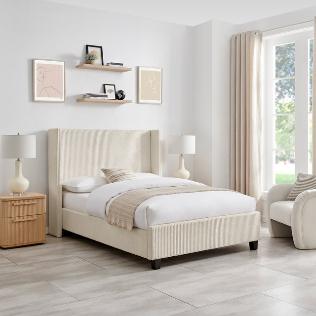Lawson Natural Cord Fabric Bed Frame - FurniComp
