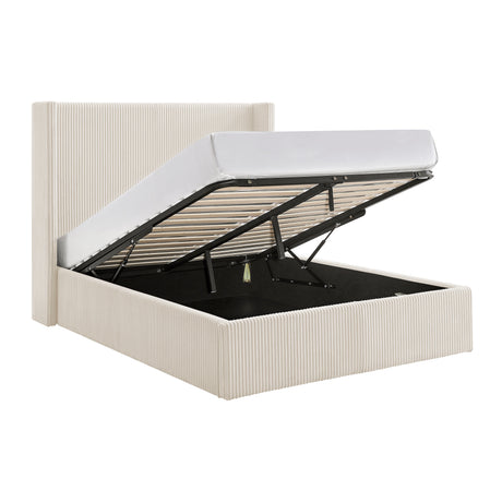 Lawson Natural Cord Fabric Storage Bed Frame - FurniComp