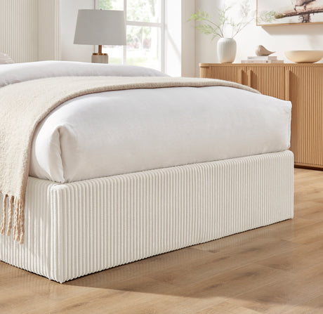Lawson Natural Cord Fabric Storage Bed Frame - FurniComp