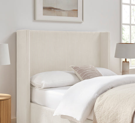 Lawson Natural Cord Fabric Storage Bed Frame - FurniComp