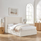 Lawson Natural Cord Fabric Storage Bed Frame - FurniComp