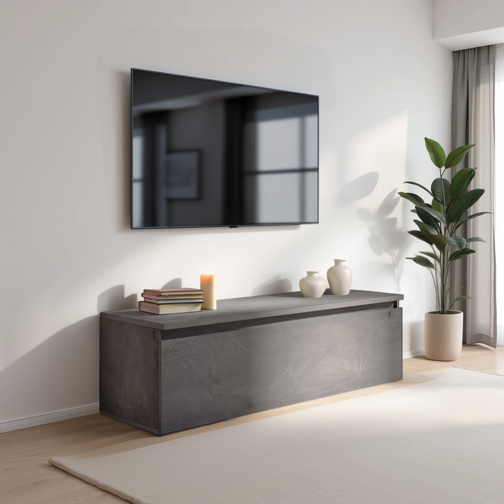 Combo 138cm 1 Drawer TV Unit - Lead Grey COM-01-08 - FurniComp