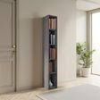 Combo 28cm Tall Narrow Bookcase - Lead Grey COM-45-08 - FurniComp