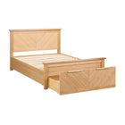 Leo Wooden Oak Storage Bed Frame