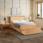 Leo Wooden Oak Storage Bed Frame