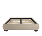 Leona Beige Fabric Bed Frame - FurniComp