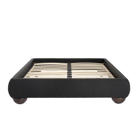 Leona Charcoal Fabric Bed Frame - FurniComp