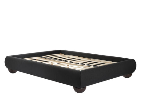 Leona Charcoal Fabric Bed Frame - FurniComp