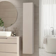 Lesley 1 Door Cashmere Tall Wall Mounted Bathroom Cabinet - FurniComp