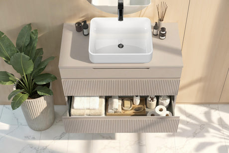 Lesley Cashmere 3 Drawer 1000mm Free Standing Vanity Unit with Basin - FurniComp
