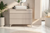 Lesley Cashmere 3 Drawer 1000mm Free Standing Vanity Unit with Basin - FurniComp