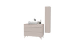 Lesley 1 Door Cashmere Tall Wall Mounted Bathroom Cabinet - FurniComp