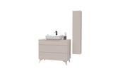 Lesley 1 Door Cashmere Tall Wall Mounted Bathroom Cabinet - FurniComp