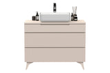 Lesley Cashmere 3 Drawer 1000mm Free Standing Vanity Unit with Basin - FurniComp