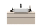 Lesley Cashmere 2 Drawer 1000mm Wall Mounted Vanity Unit with Basin - FurniComp