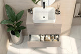 Lesley Cashmere 3 Drawer 800mm Free Standing Vanity Unit with Basin - FurniComp