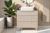 Lesley Cashmere 3 Drawer 800mm Free Standing Vanity Unit with Basin - FurniComp