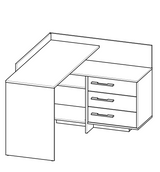 Lexi White and Oak 3 Drawer Corner Home Office Desk - FurniComp