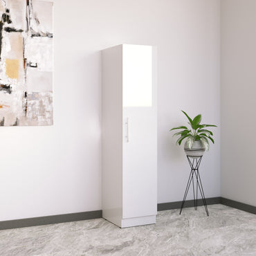 Lily High Gloss White 1 Door Wardrobe - FurniComp