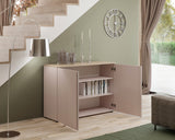 Lisbon 2 Door 120cm Cashmere and Oak Sideboard - FurniComp