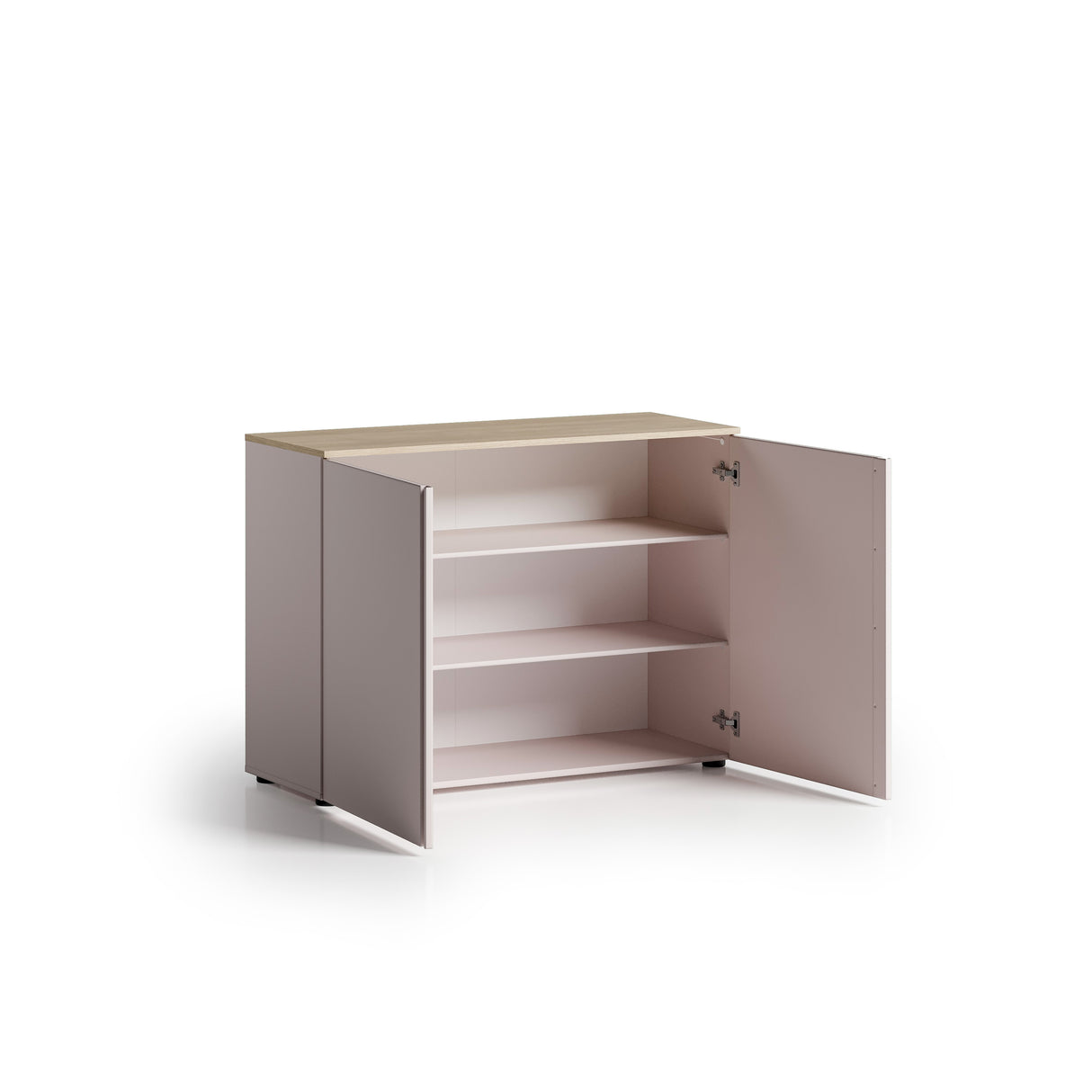 Lisbon 2 Door 120cm Cashmere and Oak Sideboard - FurniComp