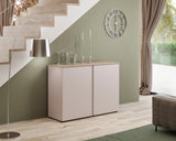 Lisbon 2 Door 120cm Cashmere and Oak Sideboard - FurniComp