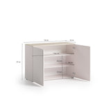 Lisbon 2 Door 120cm Cashmere and Oak Sideboard - FurniComp