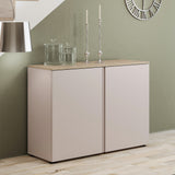 Lisbon 2 Door 120cm Cashmere and Oak Sideboard - FurniComp