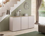 Lisbon 3 Door 180cm Cashmere and Oak Sideboard - FurniComp