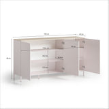 Lisbon 3 Door 180cm Cashmere and Oak Sideboard - FurniComp