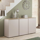 Lisbon 3 Door 180cm Cashmere and Oak Sideboard - FurniComp