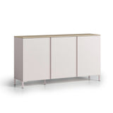 Lisbon 3 Door 180cm Cashmere and Oak Sideboard - FurniComp