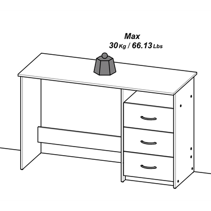 London White Office Study Desk with Drawers - FurniComp