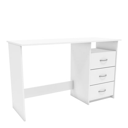 London White Office Study Desk with Drawers - FurniComp