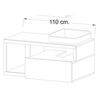 Lorenzo White Gloss & Concrete Grey 1 Drawer 1100mm Wall Hung Vanity Unit with Basin - FurniComp