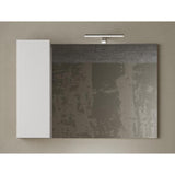 Lorenzo 110cm White Gloss & Concrete Grey Mirrored Bathroom Cabinet With LED Light - FurniComp