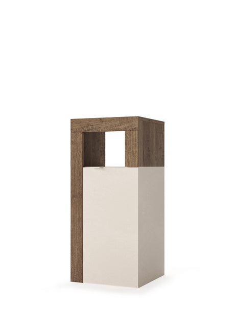 Lorenzo 1 Door Cashmere and Mercure Oak Small Bathroom Storage Cabinet - FurniComp