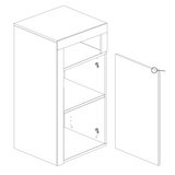 Lorenzo 1 Door White Gloss and Cadiz Oak Small Bathroom Storage Cabinet - FurniComp