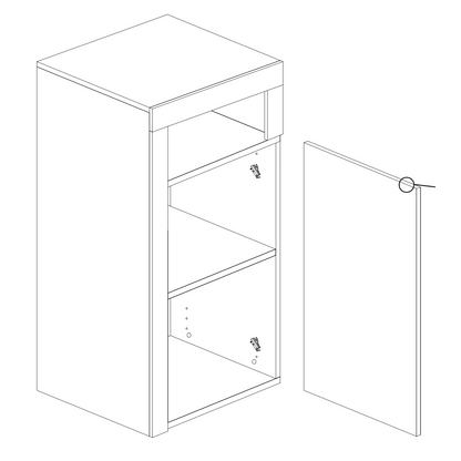 Lorenzo 1 Door White Gloss and Cadiz Oak Small Bathroom Storage Cabinet - FurniComp