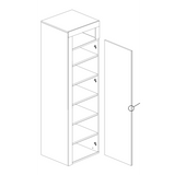 Lorenzo 1 Door White Gloss and Cadiz Oak Tall Bathroom Storage Cupboard - FurniComp