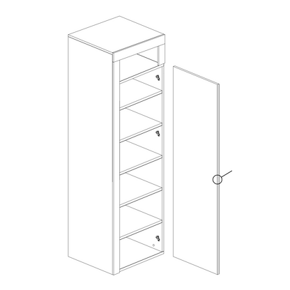 Lorenzo 1 Door White Gloss and Cadiz Oak Tall Bathroom Storage Cupboard - FurniComp