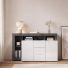 Lorenzo 2 Door 3 Drawer White Gloss and Anthracite Sideboard - FurniComp